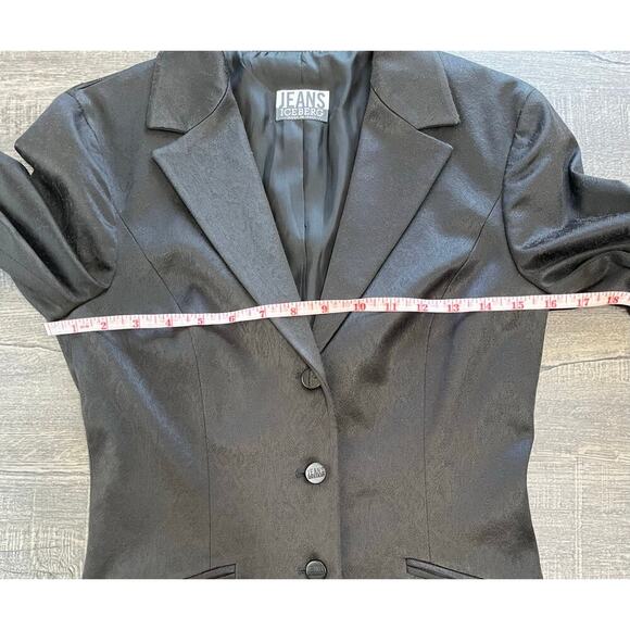 Vintage Jeans Iceberg Women's Blazer (Size 42) and Skirt (Size 40) Suit, Black. - Picture 6 of 11